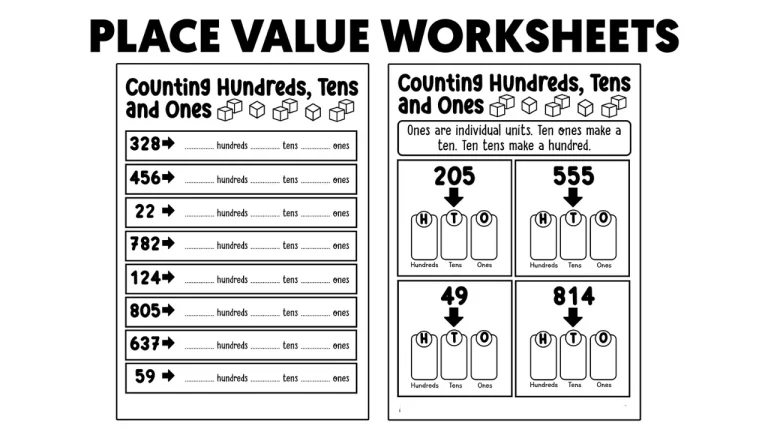 place value worksheets